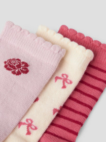 NAME IT 3-Pak Strømper Kimi Cloud Dancer Burnished Lilac + Rapture Rose